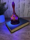 Vtg Fenton Amberina Ruby Red Glass Bell Hand Painted Signed Cadmium *GLOWS Rose