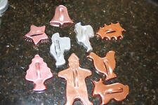 9 Vtg Mirro Copper Color and Aluminum Cookie Cutters