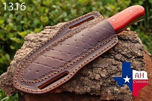 HAND MADE PURE ENGRAVED LEATHER SHEATH FOR FIX BLADE KNIFE AH 1316 - Picture 1 of 4