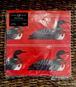 Vintage Gordon Fraser Christmas Geese Gift Wrap Sheets Wrapping Paper England - Picture 1 of 4
