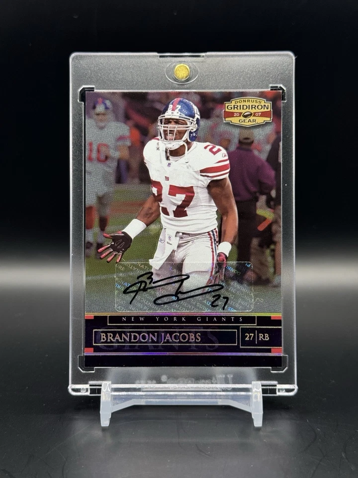 2007 Donruss Gridiron Gear Brandon Jacobs #7 Gold Signatures /5 (AU) - Image 1 of 2