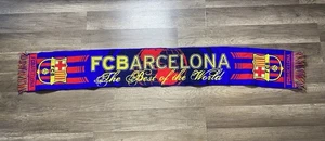 Pañuelo bufanda de fútbol vintage del club de fútbol Barcelona “El mejor del mundo” - Imagen 1 de 4