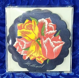 Vintage Holland Flowerland Tulpe Papier Untersetzer Kemtrade Souvenir Niederlande - Bild 1 von 5