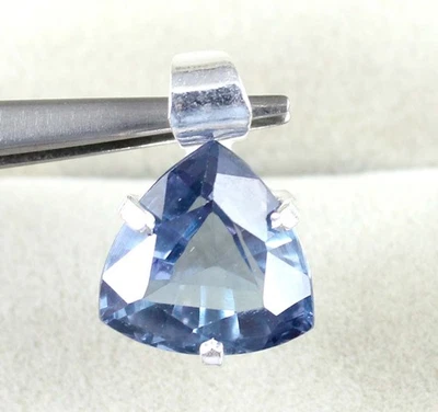 Colgante de compromiso certificado de piedras preciosas de 6,15 quilates de aguamarina natural trillón regalo Foto 1 de 4