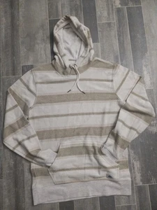 Quiksilver Striped Hoodie Herren Gr. S Beige Grau Strand Surfer Skate - Bild 1 von 9