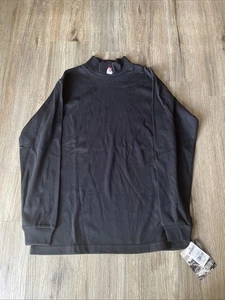 Vintage WOOLRICH Mockneck Pullover Women's S Black Cotton Snowman Long Sleeve - Picture 1 of 6