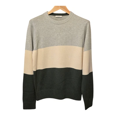 Suéter Pullover AYR Para Hombres Lana Merino Mezcla Algodón M Bloque de Color Heritage Clásico Foto 1 de 4