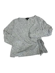W05# New Look Damen-Cardigan grau Wickeloptik V-Ausschnitt Langarm Größe 18 - Bild 1 von 8