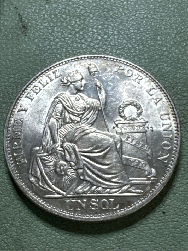 1916 Uncirculated Peru 1 Un Sol Silver Coin - BU Nice Luster - Image 1 of 4