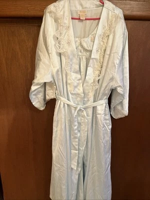 2x Camisón y Vestido Vintage Barbizon Mujer Bordado Azul Claro Foto 1 de 4