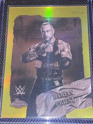 2025 Topps Chrome WWE Cactus Jack Damian Priest Rodeo Rebels Gold Refractor /50 - Image 1 of 2