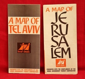 VINTAGE TEL AVIV & JERUSALEM TOURIST PAMPLETS 1960 - Picture 1 of 9
