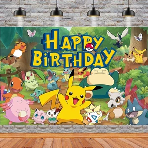 Pokemon Pikachu Motiv Geburtstag Party Hintergrund Deko 5x3ft Banner Dekoration - Bild 1 von 7