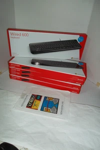 LOTTO-5 Microsoft tastiera cablata 600 USB resistente alle fuoriuscite 1636 ANB-00001 1576 NUOVA - Foto 1 di 13