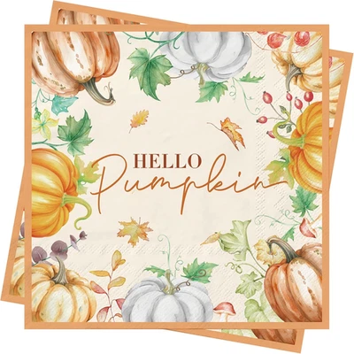 80Stück Herbst Servietten Kürbis Thanksgiving Tischdeko Cocktail Servietten Herb - Bild 1 von 4
