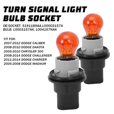 Juego de 2 bombillas halógenas + zócalo luz de señal de giro aptas para Dodge Caliber 2007-2012 Foto 1 de 4