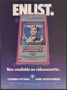 STRIPES -Original 1982 print AD / ADVERT / vid. promo_ Bill Murray - Enlist Army - Picture 1 of 1