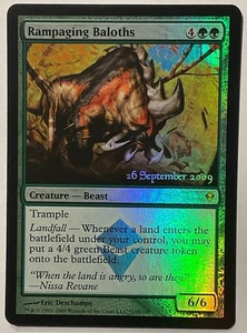 MTG Rampaging Baloths - Tarjeta de prelanzamiento (FOIL) CASI NUEVO-M - Imagen 1 de 1