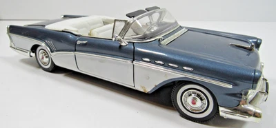 1957 BUICK ROADMASTER CONVERTIBLE 1:18 SCALE, BLUE/WHITE  #M5-3 - Image 1 of 4