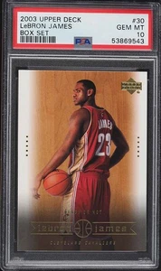Juego de caja Upper Deck 2003 LeBron James novato radiocontrol #30 PSA 10 gemas como nuevo - Imagen 1 de 2