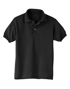 Hanes Youth Kid Polo Shirt Cotton Blend Jersey EcoSmart Sport Lightweight Unisex