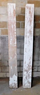 两个古董工匠锥形门廊柱 - C. 1905 Fir 建筑救助 — 第 1/4 张图片