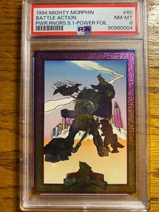 1994 Mighty Morphin Power Rangers Series 1 Power Foil PSA 8 Battle Action #60 - Picture 1 of 1