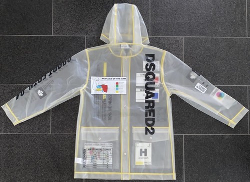 DSQUARED2 F W 2021 Muscle Machine M Rain Coat Regen Mantel Giacca S Jacket Parka