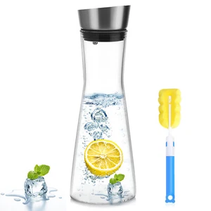 Glaskaraffe Glas Teekanne 900 ml Edelstahl Siieb Teefilter Glaskanne Teebereiter - Bild 1 von 8
