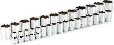 TEKTON 1/2 Inch Drive 6-Point Socket Set, 29-Piece (10-38 mm)
