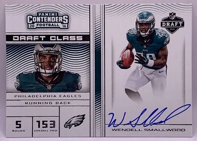 2016 Contenders Wendell Smallwood Draft Class Autograph NFL Eagles Football - Image 1 of 2