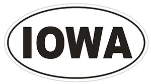 Iowa Oval Bumper Sticker or Helmet Sticker D2331 State Euro Oval - Picture 1 of 1