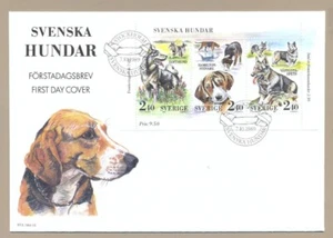 DOGS SWEDEN 1989 MI 1569 - 1571 FDC JAMTLAND DOG HAMILTON HOUND WESTROGOTHIA S - Picture 1 of 1