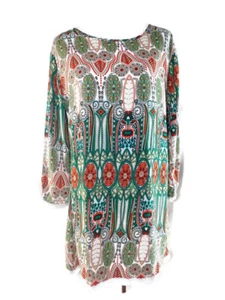 SHEIN Women's Aztec Print Tunic w/Victorian Lace Border Trim  Size ~ XL - Picture 1 of 5
