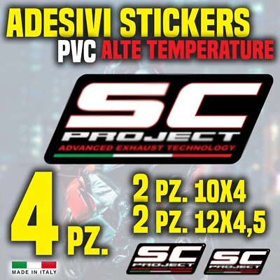 Sc PROJECT adesivi adesivo EXAUST SCARICO resistente alte temperature kit 4 pz - Immagine 1 di 2
