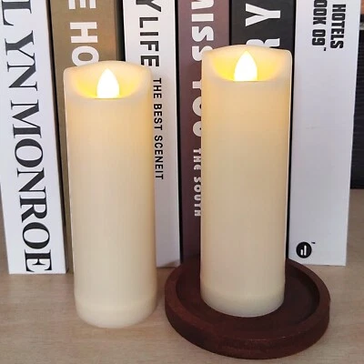 LED Battery Operated Candles 2"x6" Flickering Flameless Candles with Timer - Image 1 of 4