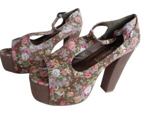 Jeffrey Campbell Women's Foxy Shoes - Khaki Floral UK 6 EU 39 BRAND NEW  £24.99