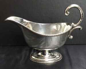 Antique Elegant Silver-Plated Sauce Boat 