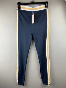 Wilo The Label Leggings Womens S White Side Stripe Legging Navy/Marigold - Picture 1 of 10