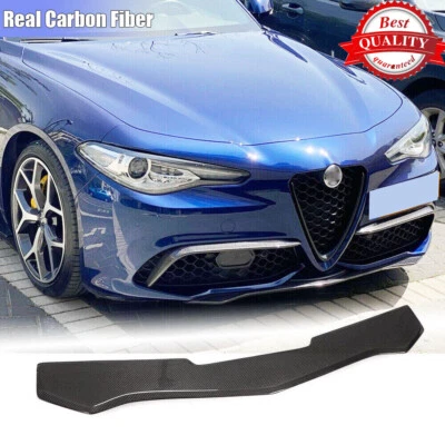 Carbon Fiber Front Bumper Lip Chin Spoiler For Alfa Romeo Giulia Sport 2017-2020 - Image 1 of 4