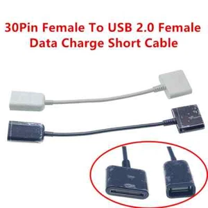 Cavo Convertitore Dock 30 Pin Femmina a USB 2.0 Femmina Carica Dati Bianco e Nero - Foto 1 di 24
