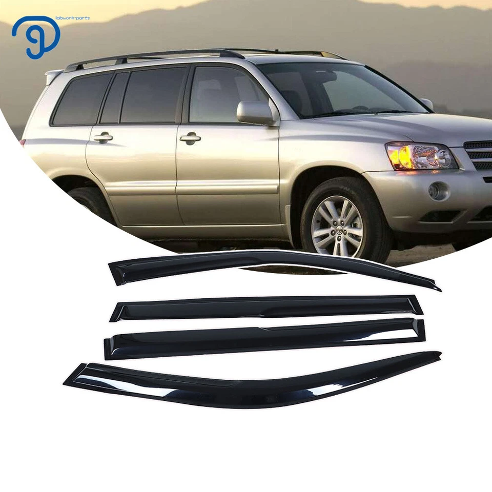 Window Visor For 2001-2007 Toyota Highlander Sun Rain Guard Wind Shade Deflector Foto 1 de 4