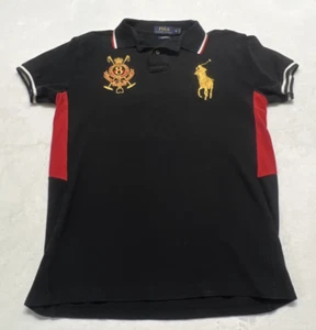 Vintage Polo Ralph Lauren Herren S Big Pony Hemd 8 schwarz gold bestickt Y2K - Bild 1 von 10