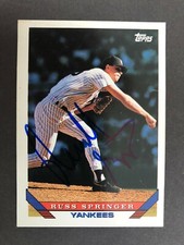 1993 Topps SIGNED: Russ Springer, YANKEES #686