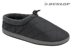 Mens British Designed Slippers Quilted Padded Duvet Outdoor Sole Dunlop Mules - Picture 1 of 7