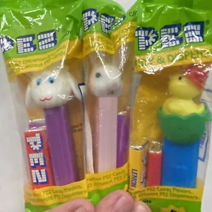 Easter Bunny Rabbit, Lamb, Chick in Egg Spring Retired PEZ New in Poly Bag - Picture 1 of 8