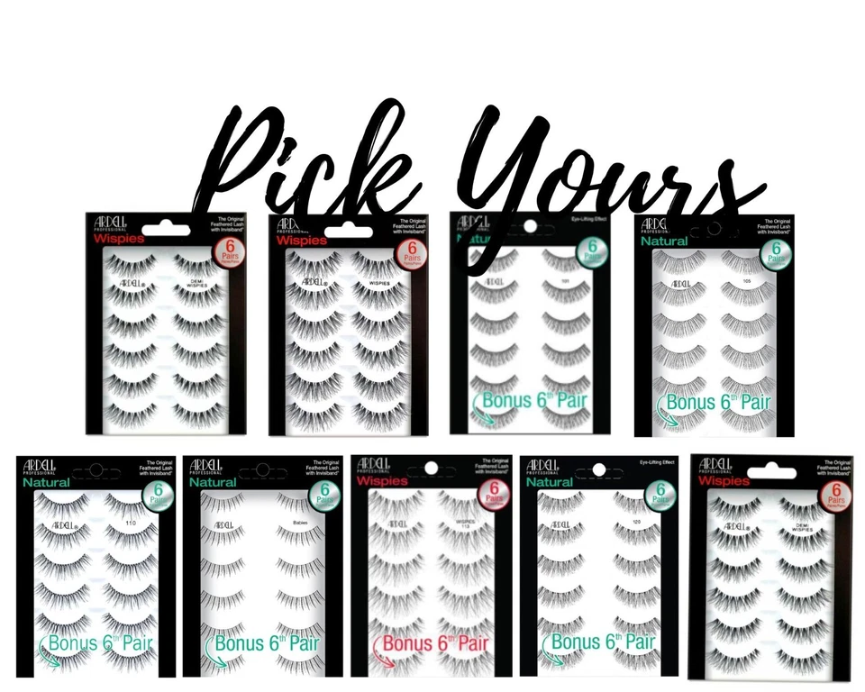 Ardell - 6 Pairs - Natural / Individual Pack Fake Eye Lashes - Pick Yours - Image 1 of 1
