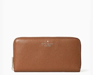 Kate Spade Leila Large Continental Wallet Pebble Leather Warm Gingerbread - Picture 1 of 3