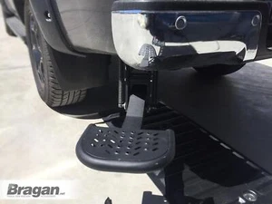 Rear Step For Volkswagen Amarok 2010 - 2016 BLACK Retractable Steel Foot Step - Picture 1 of 12