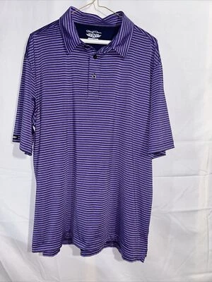 Camisa polo de golf a rayas recta para hombre adulto 2XL XXL púrpura/negro Foto 1 de 4